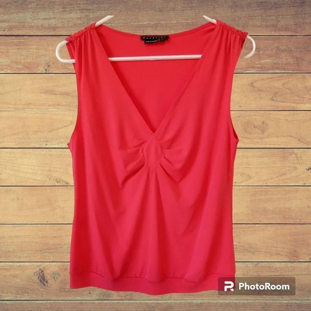Parallel Coral Sleeveless Top   Size L   EUC